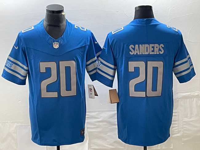 Mens Detroit Lions #20 Barry Sanders Blue 2023 F.U.S.E. Vapor Untouchable Limited Football Stitched Jersey